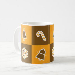 Taza De Café Festive Holiday Grid Pattern