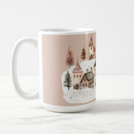 Taza De Café Festive: Holiday Village in the Snow 