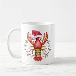 Taza De Café Festive Lobster Christmas Mug with Santa Hat
