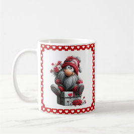 Taza De Café Festive Love Messenger Gnome "Heart and Presents" 