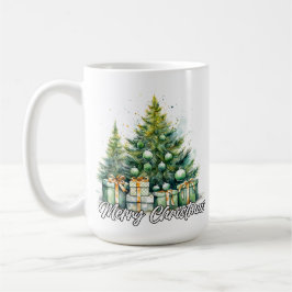 Taza De Café Festive Merry Christmas Tree Happy Holidays