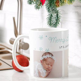 Taza De Café Festive Merry Little Christmas Baby Blue Photos