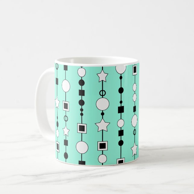 Taza De Café Festive pattern with string beads and jewelry star (Anverso izquierdo)