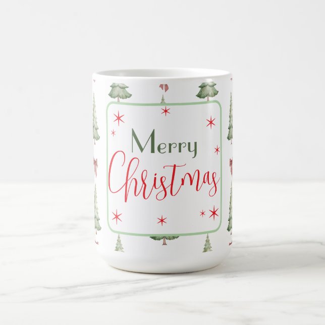 Taza De Café Festive Red Green Merry Christmas Mug (Centro)