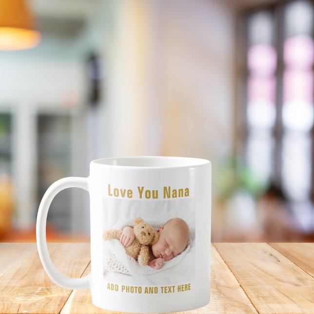 Taza De Café Festividad Añadir foto del bebé y texto del Person (Subido por el creador)