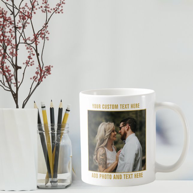 Taza De Café Festividad Añadir tu foto y texto Personalizado (Subido por el creador)