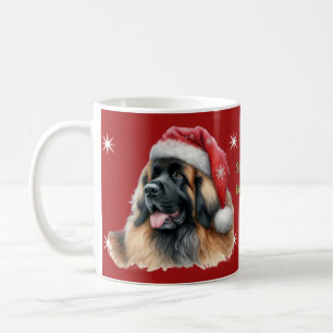 Taza De Café Festividad Cute Leonberger Santa Mug