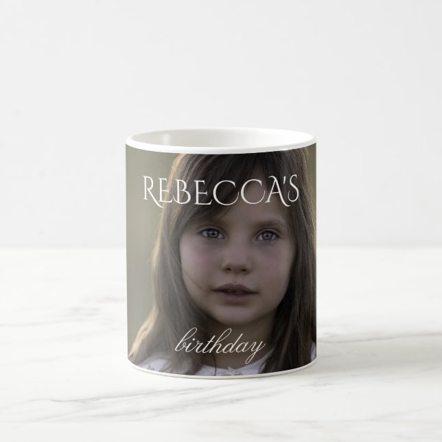 Taza De Café Festividad de cumpleaños de fotos de chica persona (Centro)