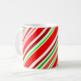 Taza De Café Festividad de franjas blancas rojas canas