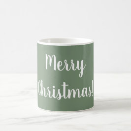 Taza De Café Festividad de la tipografía verde de Feliz Navidad