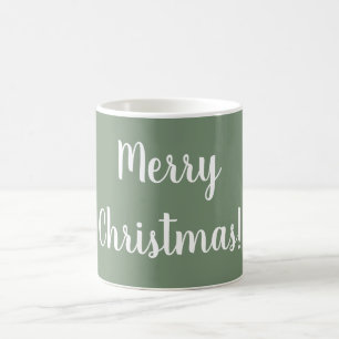 Taza De Café Festividad de la tipografía verde de Feliz Navidad