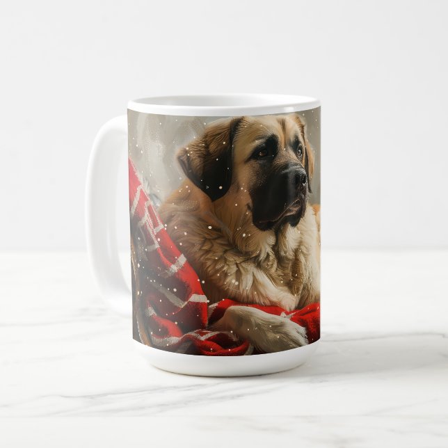Taza De Café Festividad de los Navidades anatolianos de perro p (Anverso izquierdo)