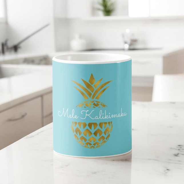 Taza De Café Festividad de los Navidades de piña Mele Kalikimak (Subido por el creador)
