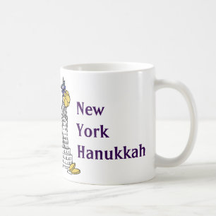 Taza De Café Festividad de los rascacielos Hanukkah Gelt NYC de
