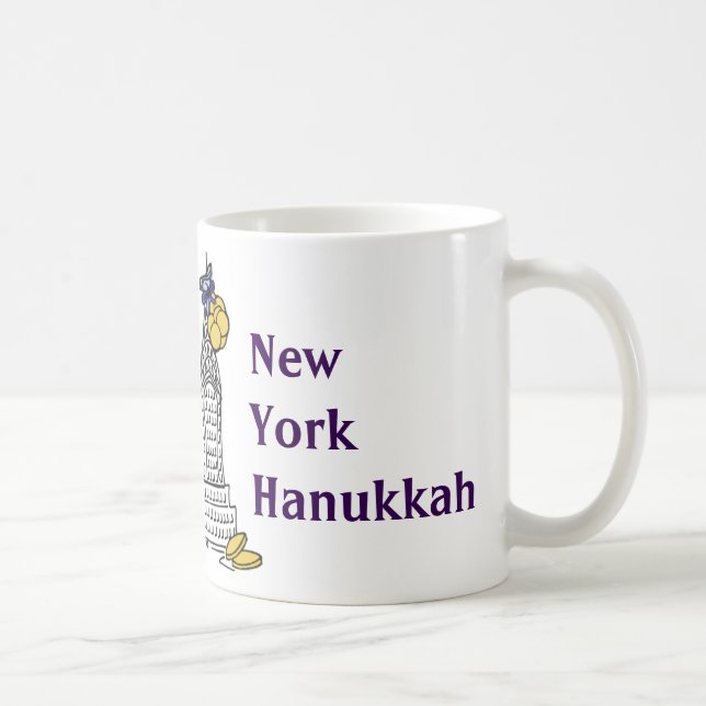 Taza De Café Festividad de los rascacielos Hanukkah Gelt NYC de (Derecha)