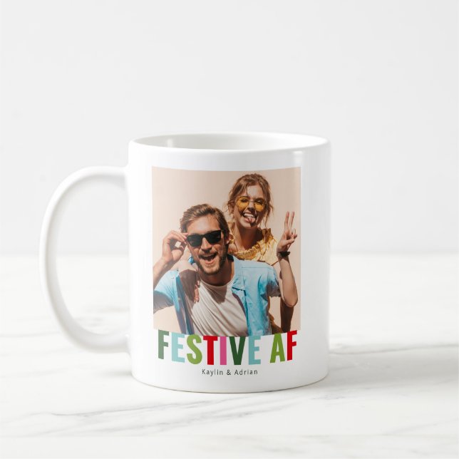 Taza De Café Festividad de Navidades de fotografía divertida AF (Izquierda)