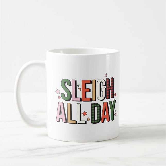Taza De Café Festividad de Navidades divertidos de Sleigh All D (Izquierda)