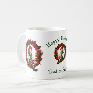 Taza De Café Festividad de Navidades personalizados de Elf Wrea