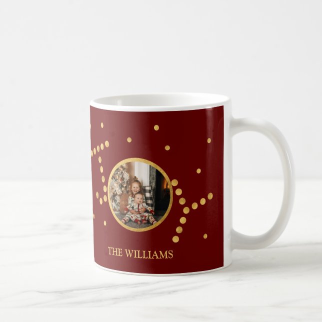 Taza De Café Festividad de Navidades rojos marrones de personal (Derecha)