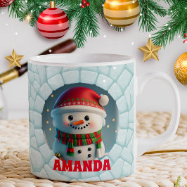 Taza De Café Festividad de nombre personalizado de Navidades de