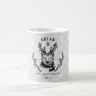 Taza De Café Festividad Festividad Oso Polar Familia Monograma