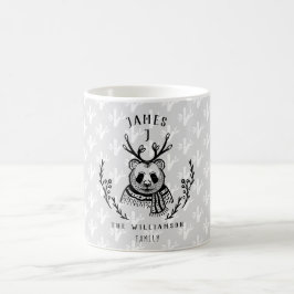 Taza De Café Festividad Festividad Panda Bear Etching Family Mo