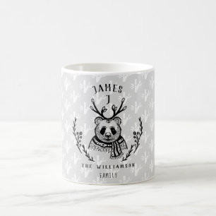 Taza De Café Festividad Festividad Panda Bear Etching Family Mo