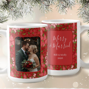 Taza De Café Festividad floral roja foto personalizada café taz