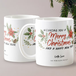 Taza De Café Festividad navideña de la tipografía navideña Botá
