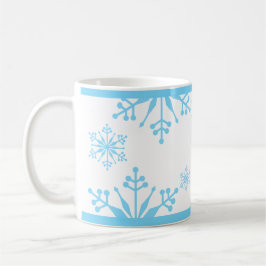 Taza De Café Festividad Pastel Azul Snowflake Mug