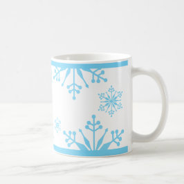 Taza De Café Festividad Pastel Azul Snowflake Mug