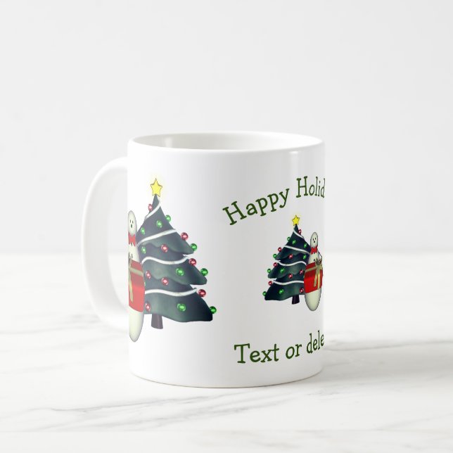 Taza De Café Festividad personalizada de árbol de nieve (Anverso izquierdo)