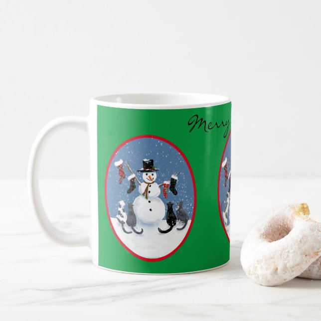 Taza De Café Festividad personalizada de la historia de los gat (Con donut)