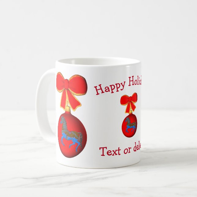 Taza De Café Festividad personalizada de Navidades de caballo d (Anverso izquierdo)
