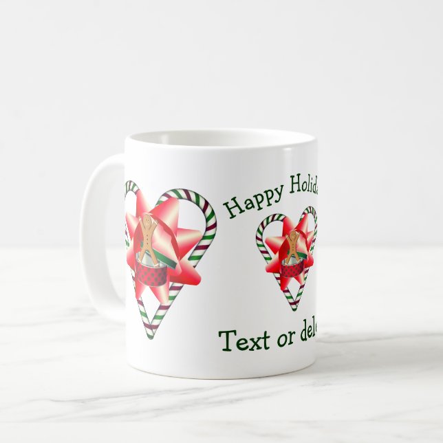 Taza De Café Festividad personalizada de Navidades de Candy Can (Anverso izquierdo)