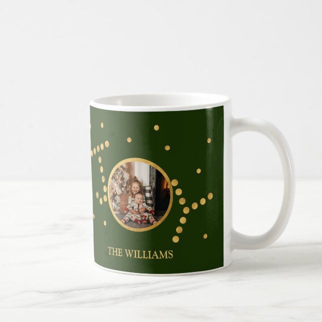 Taza De Café Festividad personalizado de Navidades verdes de or (Derecha)