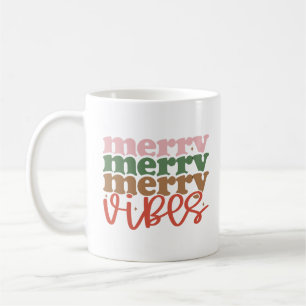 Taza De Café Festividades de los Navidades Merry Vibes Retro Gr