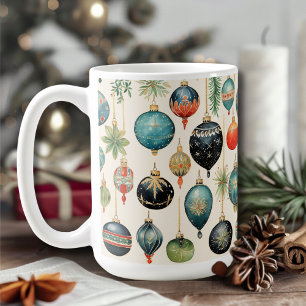 Taza De Café Festividades de los Ornamentos Vintage