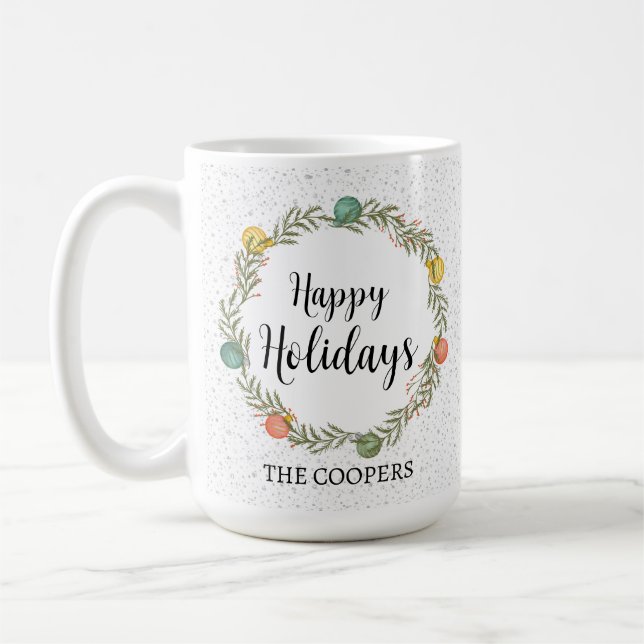 Taza De Café Festividades Felices de Wreath (Izquierda)