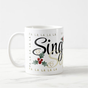 Taza De Café Festividades Holly y Hearts FA La Navidad Mug
