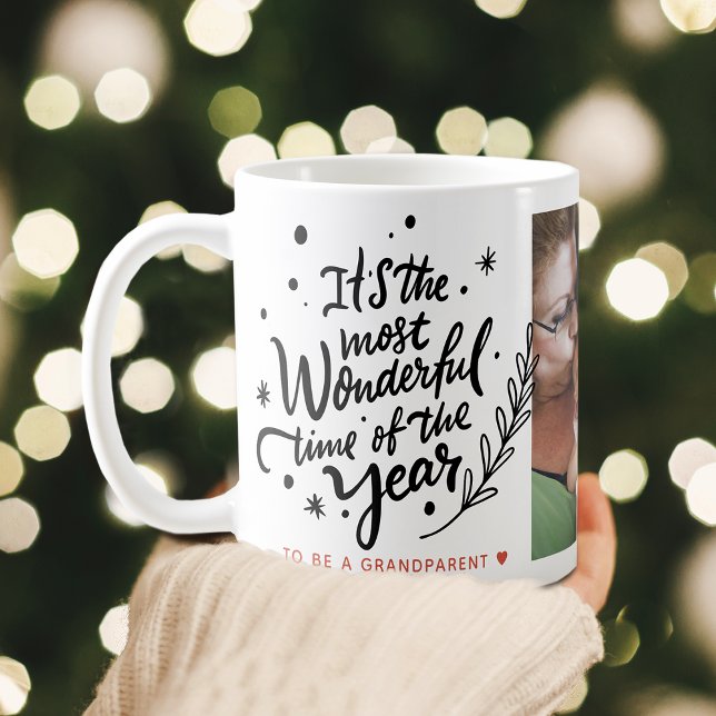 Taza De Café Festividades más maravillosas Navidades Foto (Most Wonderful Time Festive Christmas Photo Coffee Mug)