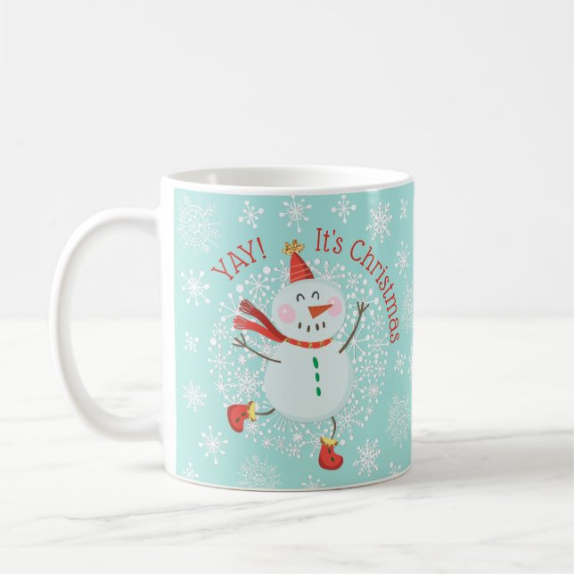 Taza De Café Festividades Navidades festejan copos de nieve par (Izquierda)