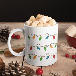 Taza De Café Festividades Navidades String Luces de vacaciones