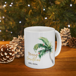 Taza De Café Festividades personalizadas del Árbol de palma nav