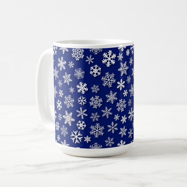 TAZA DE CAFÉ FESTIVOS DE INVIERNO AZUL Y BLANCO (Anverso izquierdo)