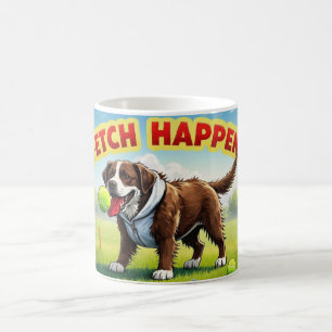 Taza De Café Fetch Happens Humorous dog coffee cup muddy