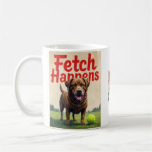 Fetch Happens Humorous dog coffee cup mug
