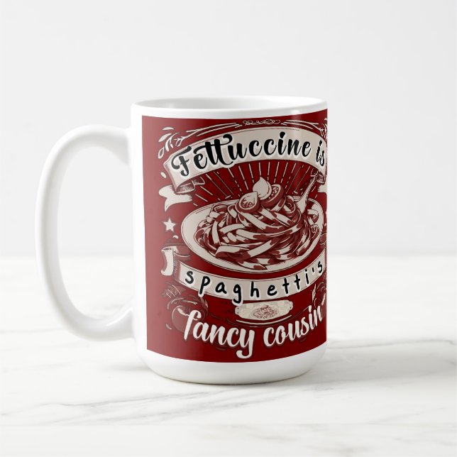Taza De Café Fettuccine es el primo astuto de Spaghetti (Izquierda)