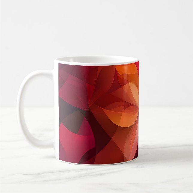 Taza De Café 🍁 Feuilles d'automne vibrantes en rouge et orange (Izquierda)