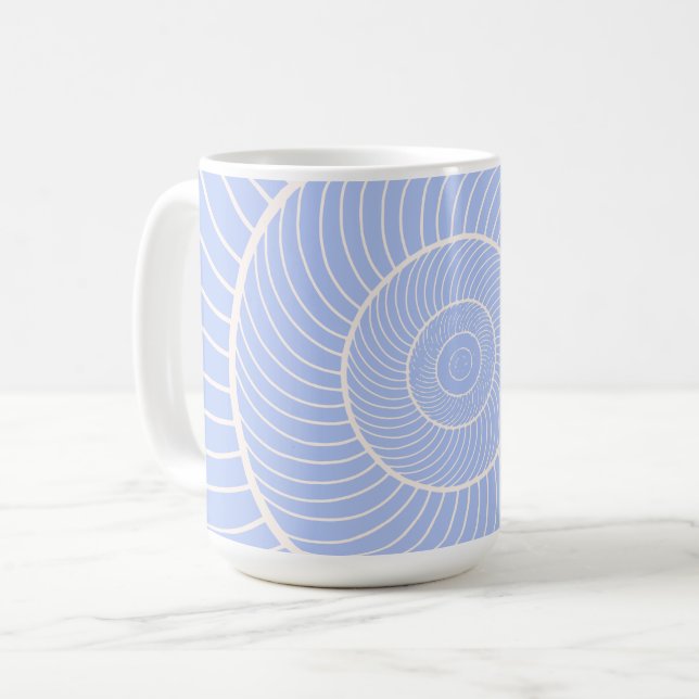 Taza De Café Fibonacci de crema de lilac perwinkle (Anverso izquierdo)